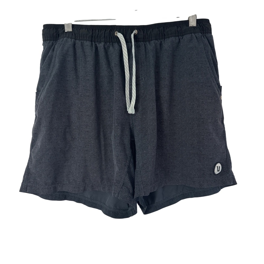 Vuori Kore Lined Performance Shorts Mens XL Black Gray Drawstring Athletic V367